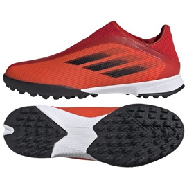 Botas de fútbol adidas X Speedflow.3 Ll Tf Jr FY3255 multicolor naranjas y tintos