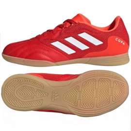 Botas de fútbol Adidas Copa Sense.3 In Sala Jr FY6157 rojo naranjas y rojos