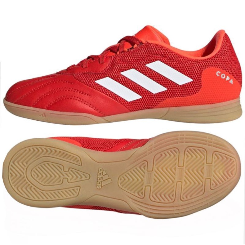 Botas de fútbol Adidas Copa Sense.3 In Sala Jr FY6157 rojo naranjas y tintos