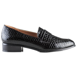Mocasines VINCEZA con estampado de serpiente negro