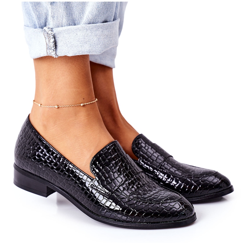 Mocasines Lacados Vinceza 21-10674 Negro
