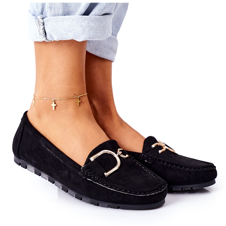 PS1 Mocasines negros de ante Downtown para mujer