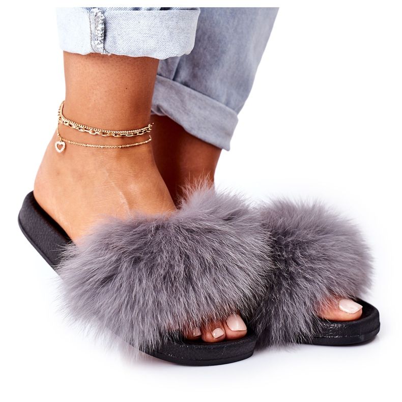 PS1 Zapatillas de mujer con pelo gris oscuro Belmondo