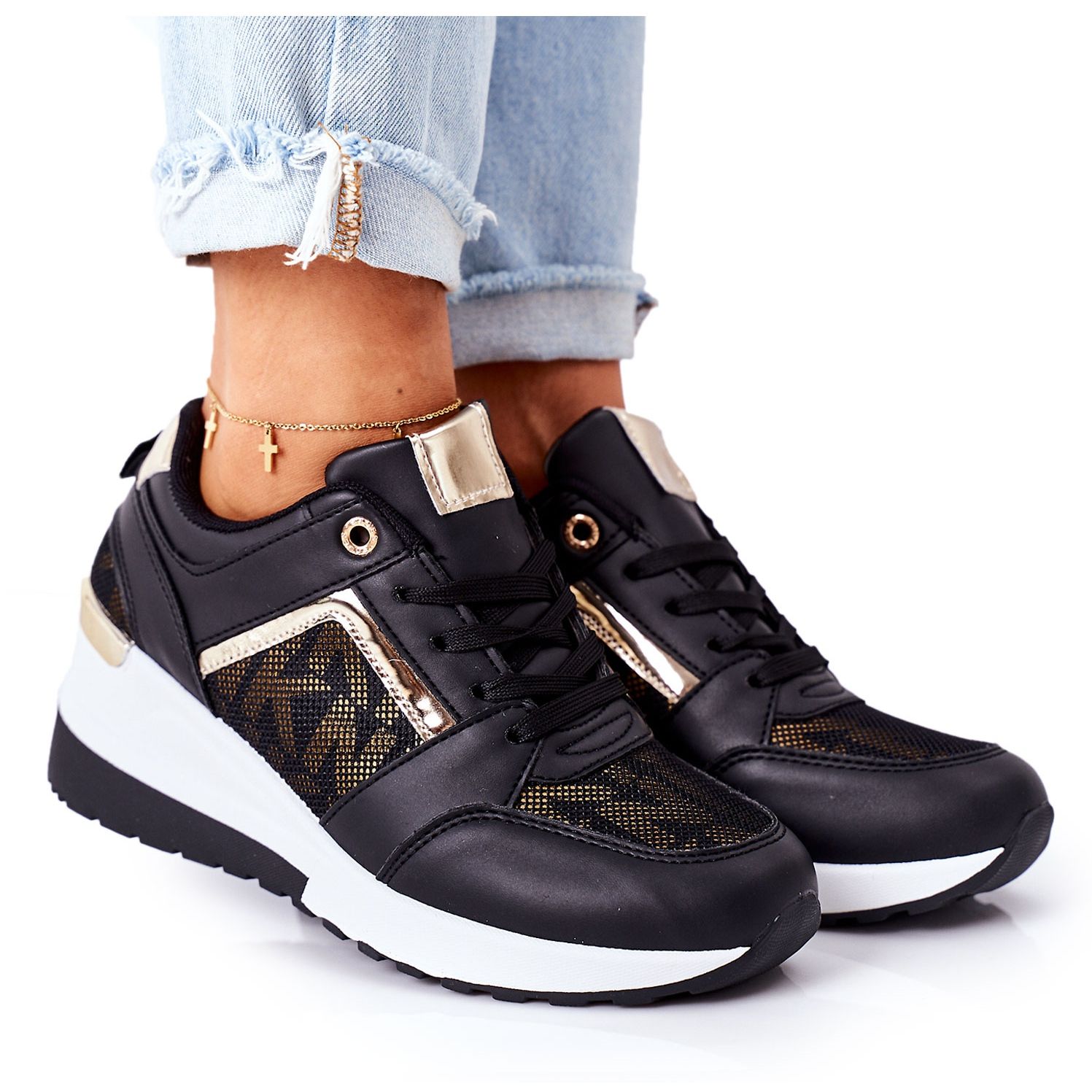 Deportivas cuña negras Weekend Zapatos de moda