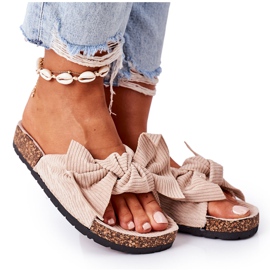 PS1 Pantuflas de pana con corcho de verano beige