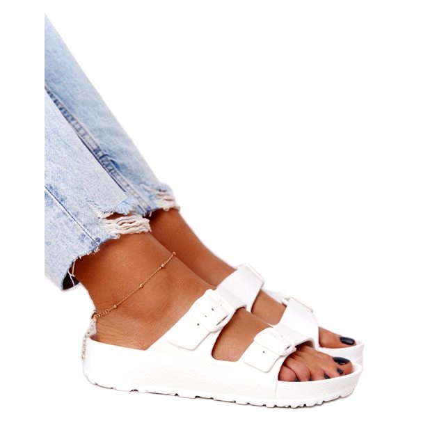 NEWS Pantuflas de goma Stacy blancas para mujer blanco