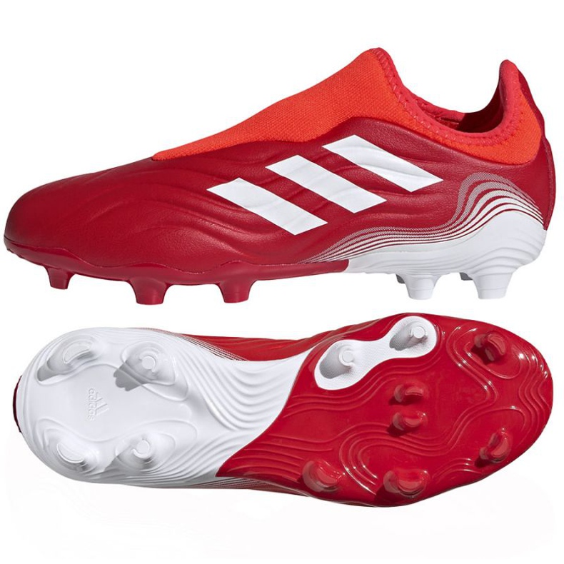 Botas de fútbol adidas Copa Sense.3 Ll Fg Jr FY6156 rojo naranjas y tintos