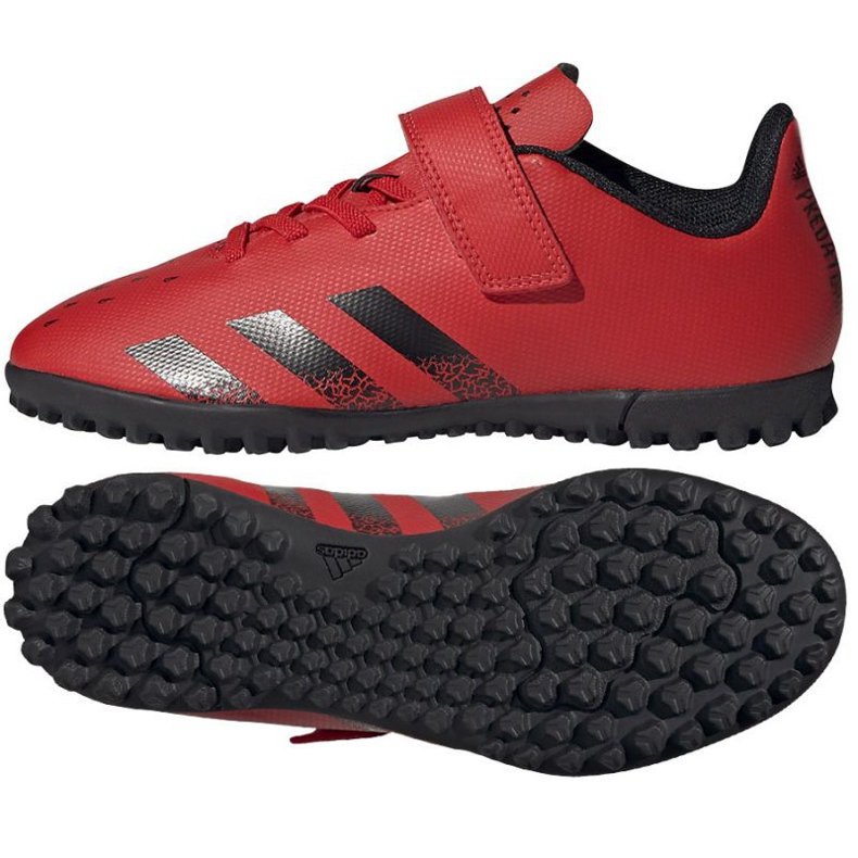 Botas de fútbol adidas Predator Freak.4 H&amp;L Tf Jr FY6323 multicolor naranjas y tintos