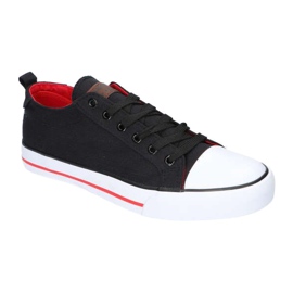 Zapatos deportivos negros American Club LH26 / 21 rojo