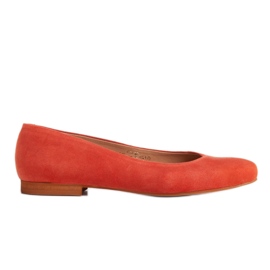 Marco Shoes Bailarinas de piel serraje naranja