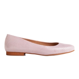 Marco Shoes Bailarinas de ante con baño de plata natural rosado