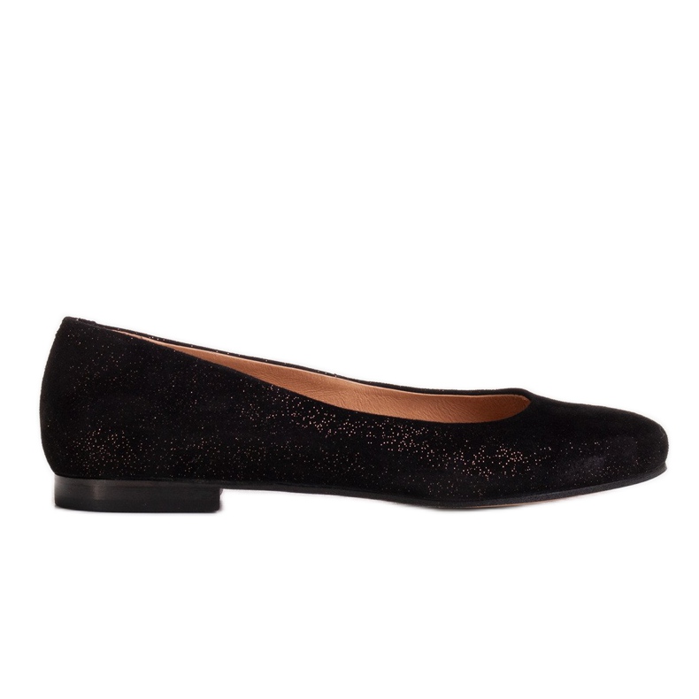 Marco Shoes Bailarinas de piel serraje plateada negro