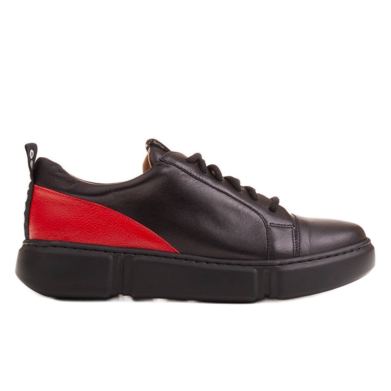 Marco Shoes Deportivas de piel negra con inserto en el talón negro
