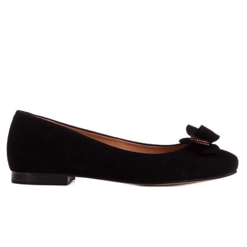 Marco Shoes Bailarinas de ante negro con lazo