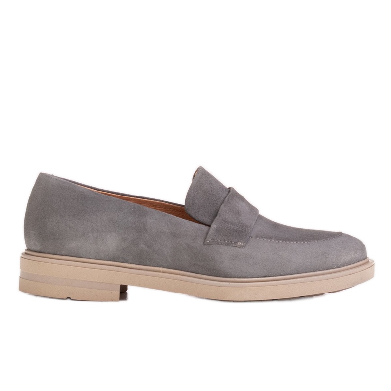 Marco Shoes Mocasines grises sobre suela ligera