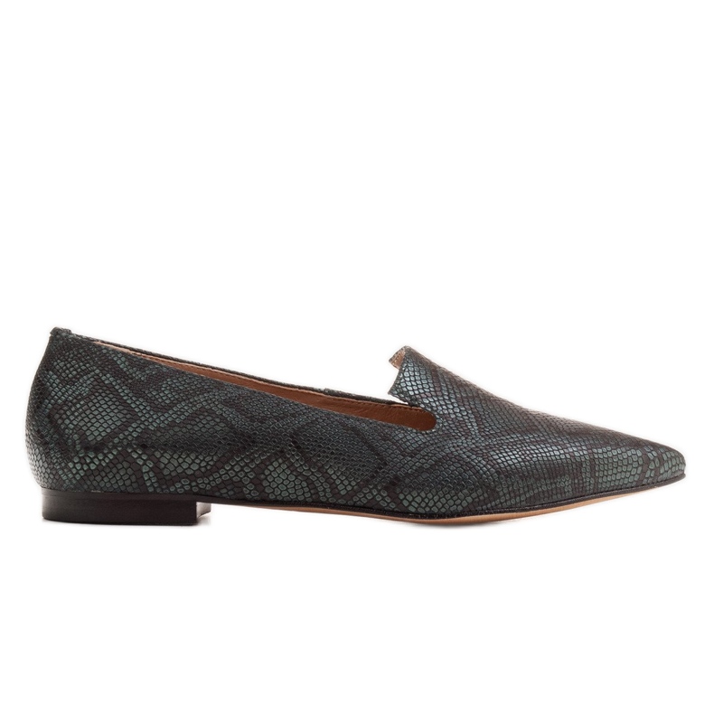 Marco Shoes Bailarinas lordsy de piel de serpiente, verde botella Marco Shoes Bailarinas lordsy de piel de serpiente, verde botella