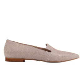 Marco Shoes Bailarinas lords ante beige - patrón de lentejuelas