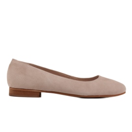 Marco Shoes Elegantes bailarinas de ante natural beige