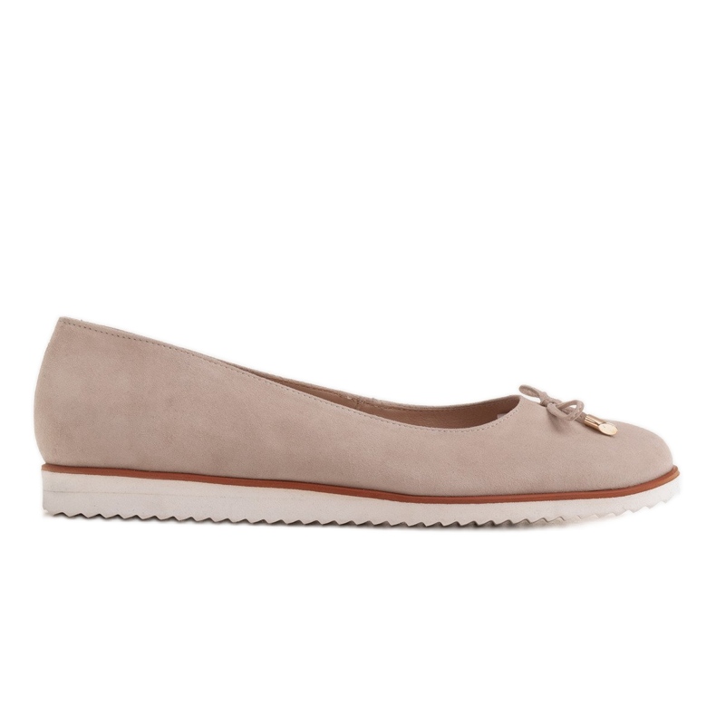 Marco Shoes Bailarinas ligeras de mujer confeccionadas en ante natural con suela deportiva beige