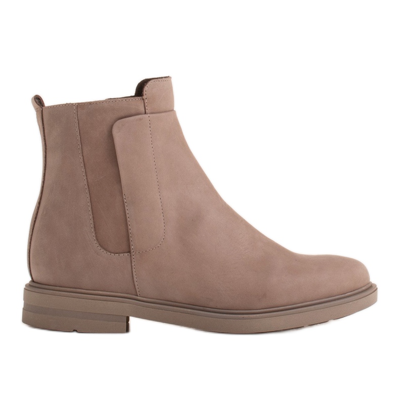 Marco Shoes Botas ligeras aisladas con fondo plano de piel natural beige