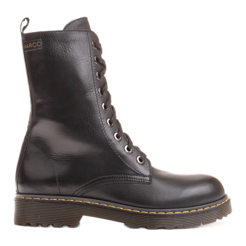 Marco Shoes Botines altos, botas atadas a suela translúcida negro