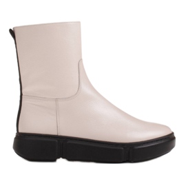 Marco Shoes Botines deportivos blancos hechos de suave piel natural Marco Shoes Botines deportivos blancos hechos de suave piel natural