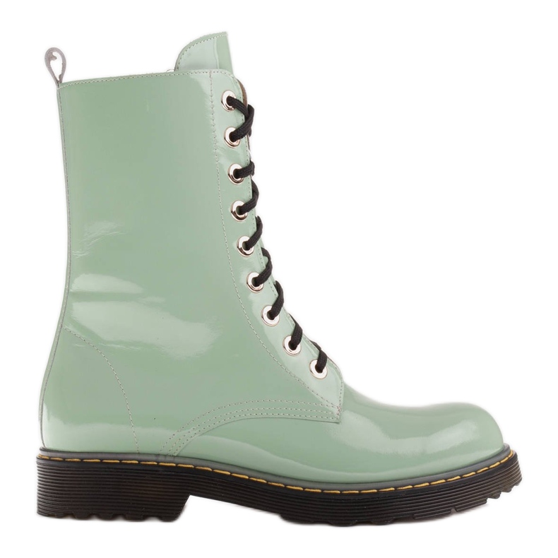 Marco Shoes Botines altos, botas atadas a suela translúcida verde