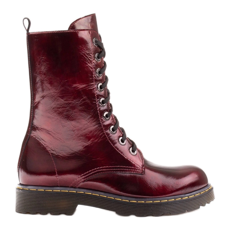 Marco Shoes Botines altos, botas atadas a suela translúcida rojo
