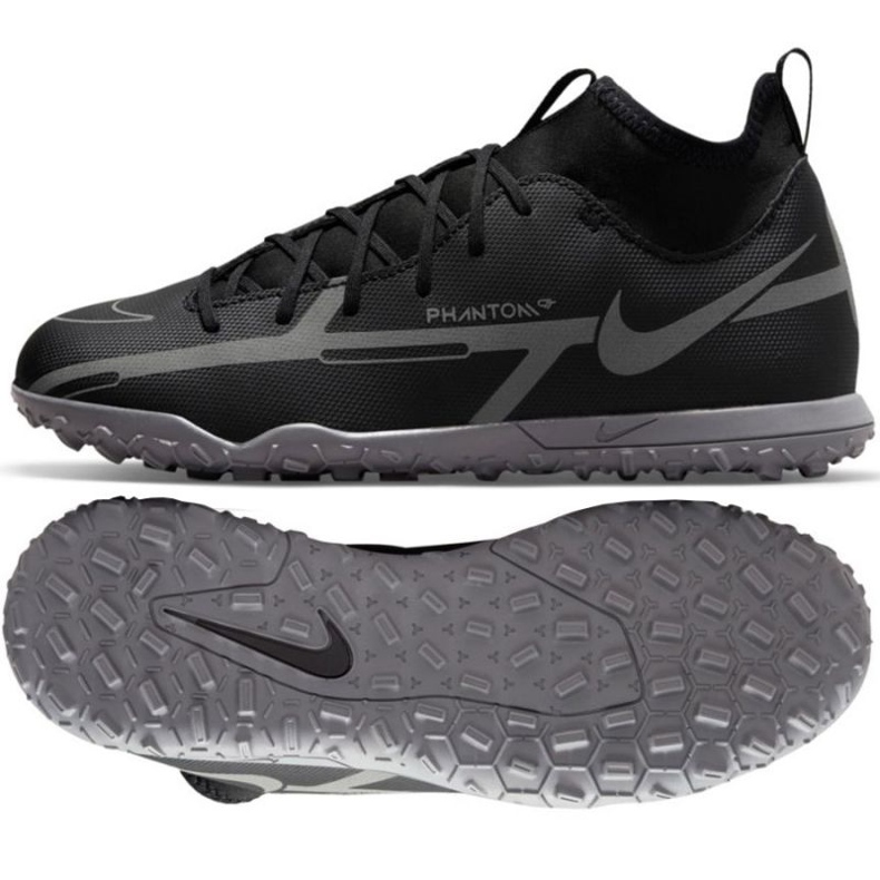 Zapatillas de fútbol Nike Phantom GT2 Club Dynamic Fit Tf Jr DC0826 004 negro negro