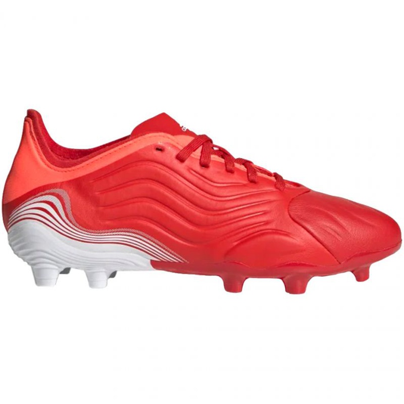 Botas de fútbol adidas Copa Sense.1 Fg Jr FY6160 rojo naranjas y tintos
