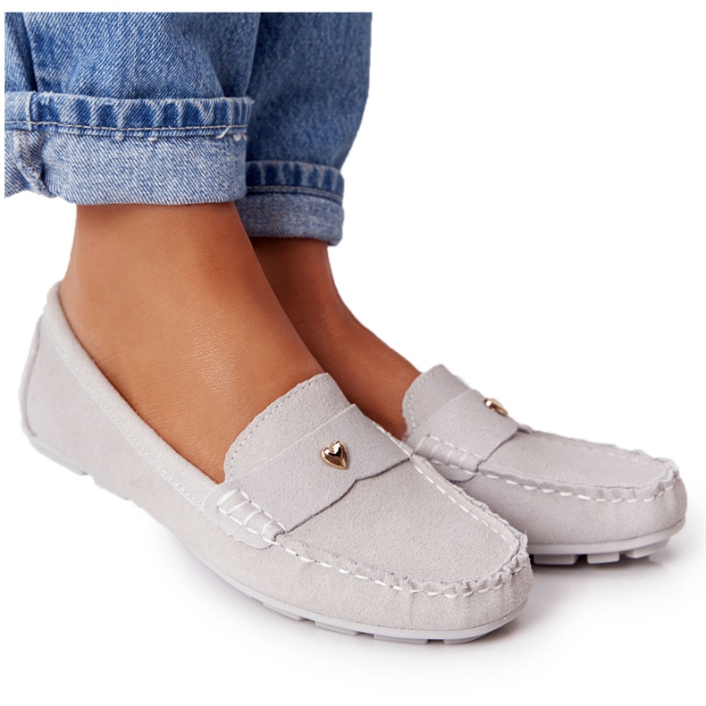 S.Barski Mocasines de ante de mujer S. Barski Grey gris
