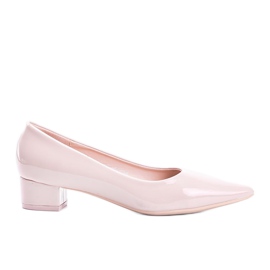 Zapatos desnudos en el poste bajo de Anabel beige