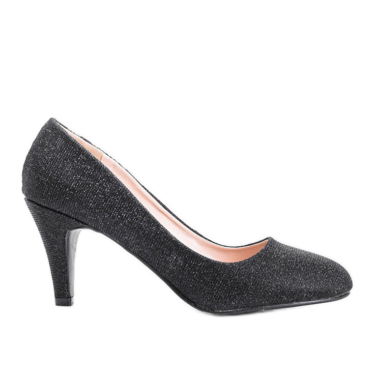 Zapatos de salón negros brillantes con tacón de aguja Zarila