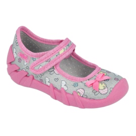 Zapatillas para niños de Befado 109p218 rosa con arco rosado