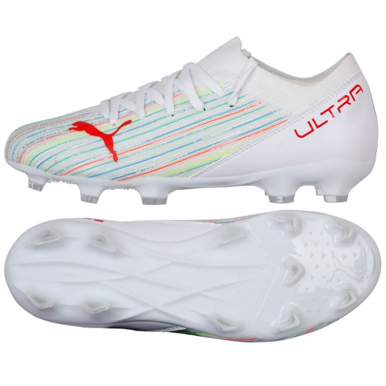 Botas de fútbol Puma Ultra 3.2 Fg Ag Jr 106360 06 multicolor blanco Botas de fútbol Puma Ultra 3.2 Fg Ag Jr 106360 06 multicolor blanco
