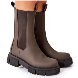 PS1 Botas cálidas Las botas de Jodhpur verde oscuro deben tener marrón