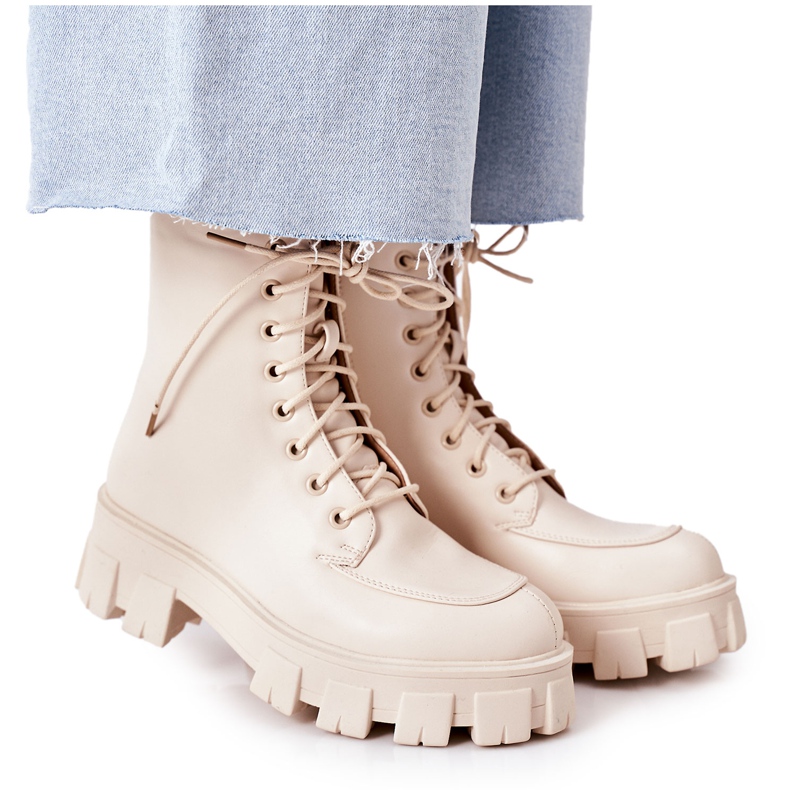 PS1 Botas calientes Workery Beżowe World Is Mine beige