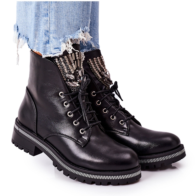 PS1 Trabajadores cálidos con circonitas negras Atención negro