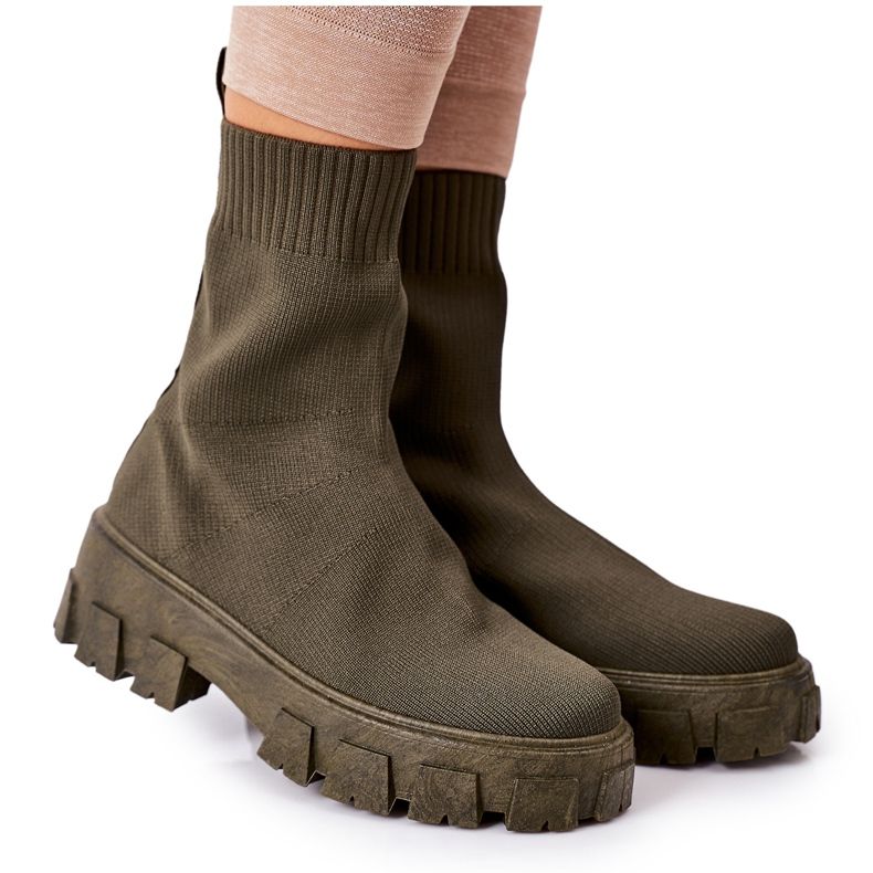 PS1 Trabajadores de tela elástica en la plataforma de inspiración verde