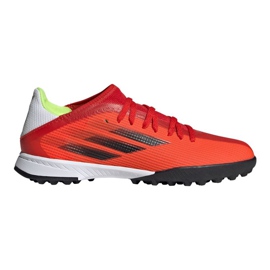Botas de fútbol adidas X Speedflow.3 Tf Jr FY3321 multicolor naranjas y tintos