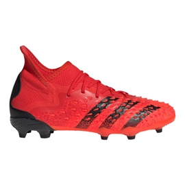 Botas de fútbol adidas Predator Freak.1 Fg Jr FY6262 rojo naranjas y rojos