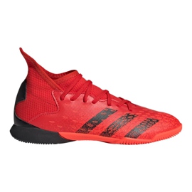 Botas de fútbol adidas Predator Freak.3 In Jr FY6288 rojo naranjas y tintos