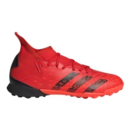 Botas de fútbol adidas Predator Freak.3 Tf Jr FY6314 multicolor naranjas y tintos