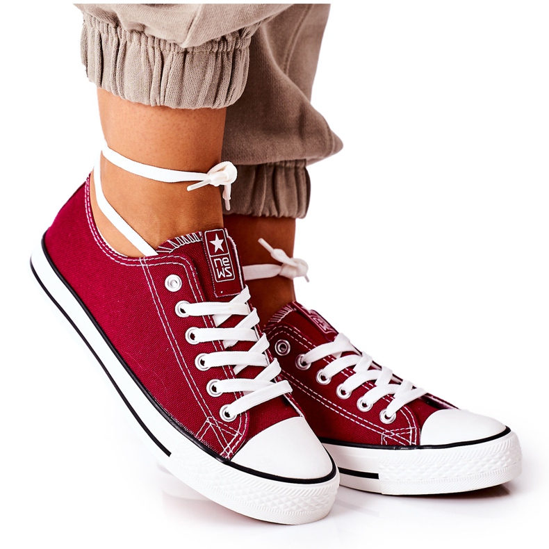 NEWS Zapatillas Clásicas Mujer Burdeos Ecoma rojo