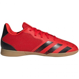 Botas de fútbol adidas Predator Freak.4 In Jr FY6329 rojo naranjas y tintos