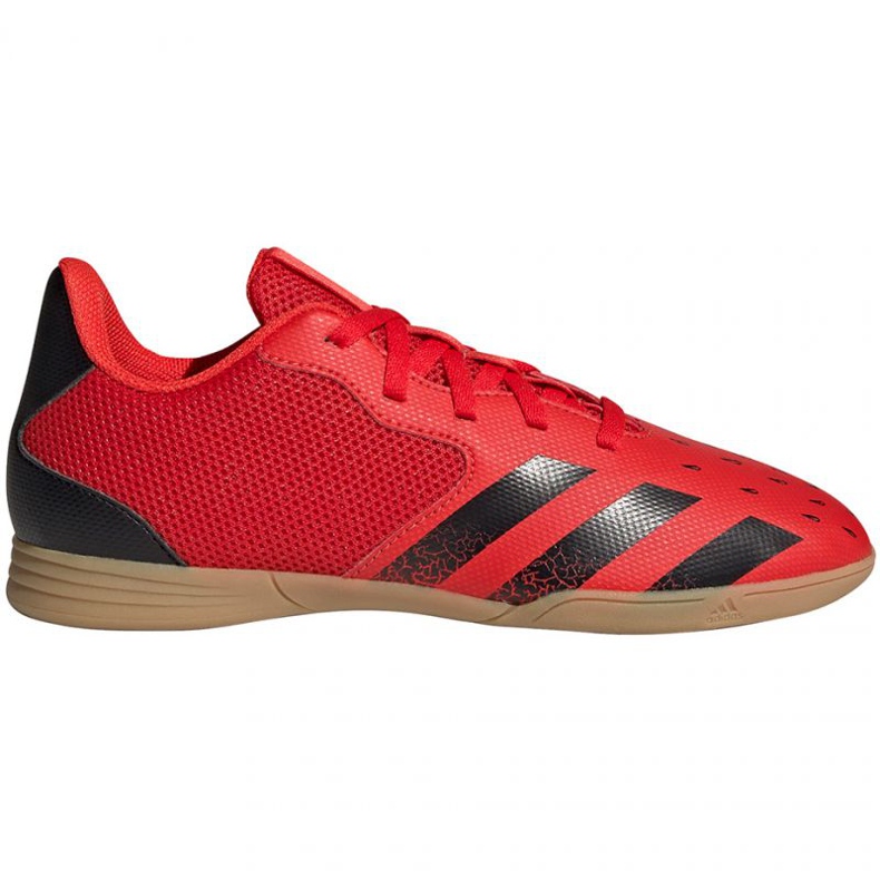 Botas de fútbol adidas Predator Freak.4 In Jr FY6329 rojo naranjas y tintos