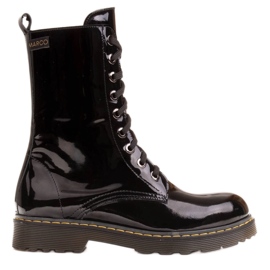 Marco Shoes Botines altos, botas atadas a suela translúcida negro