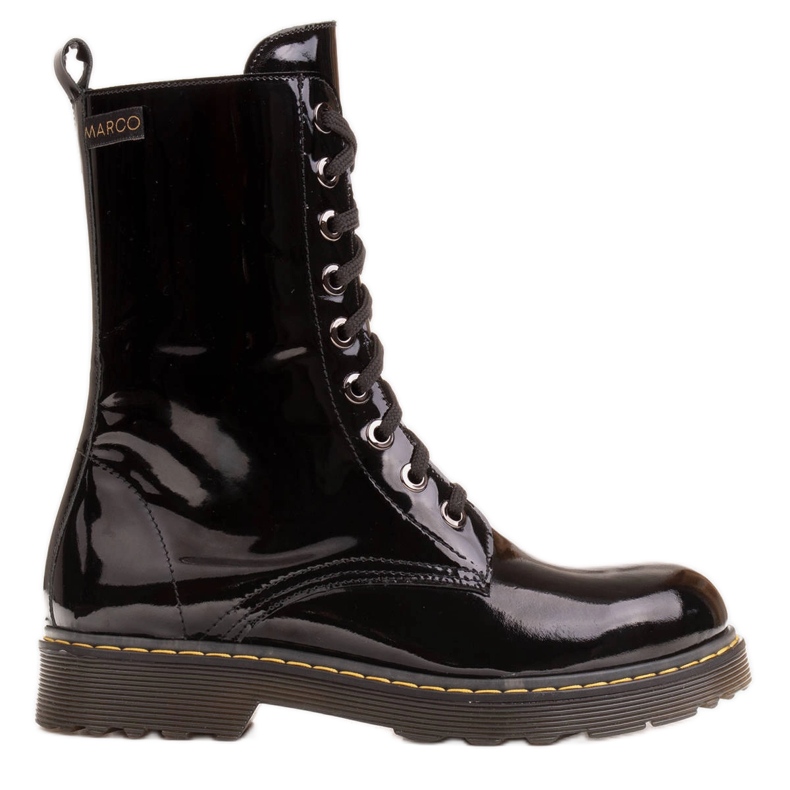 Marco Shoes Botines altos, botas atadas a suela translúcida negro