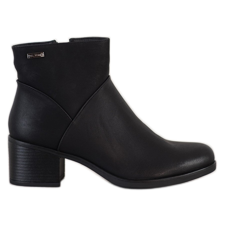 J. Star Botas de cuero ecológico negro