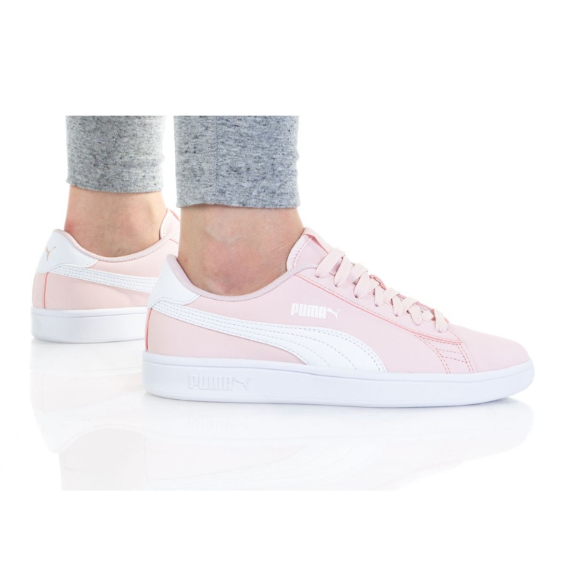 Zapatillas Puma Smash V2 Buck Jr 365182 35 negro rosado